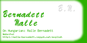 bernadett malle business card